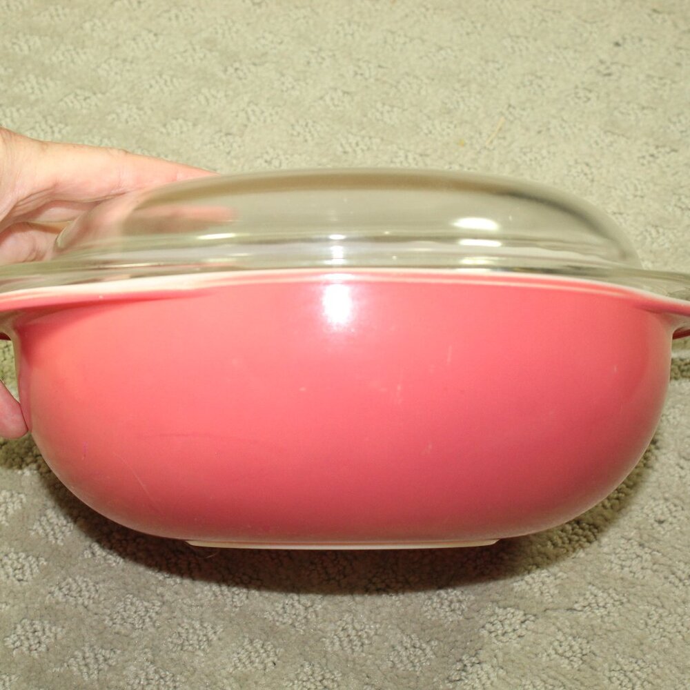 Vintage Pyrex 024 Pink Flamingo 2QT Casserole Baking Dish Bowl & Lid Oven Ware